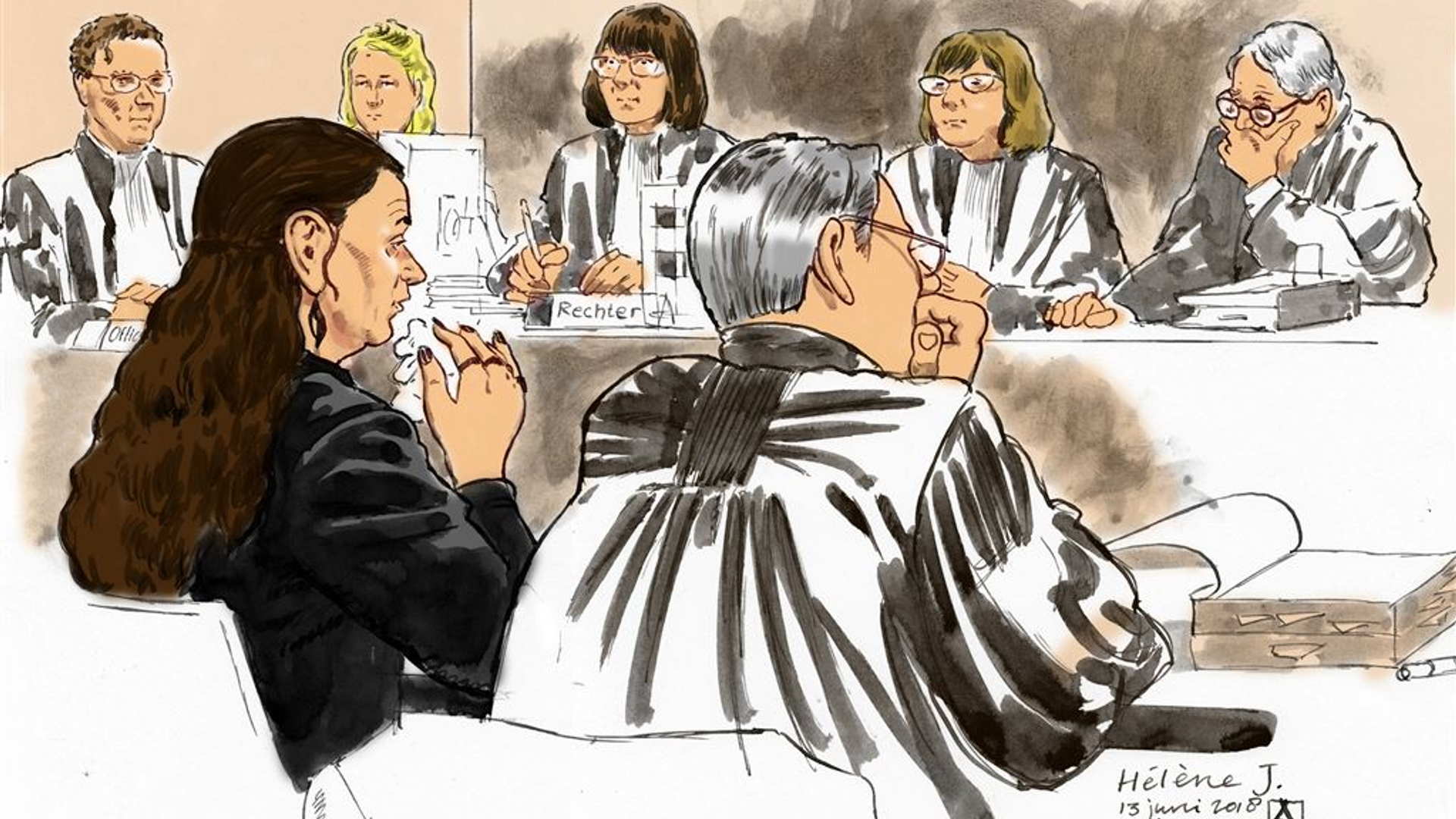 Sharleyne rechtbank tekening ANP